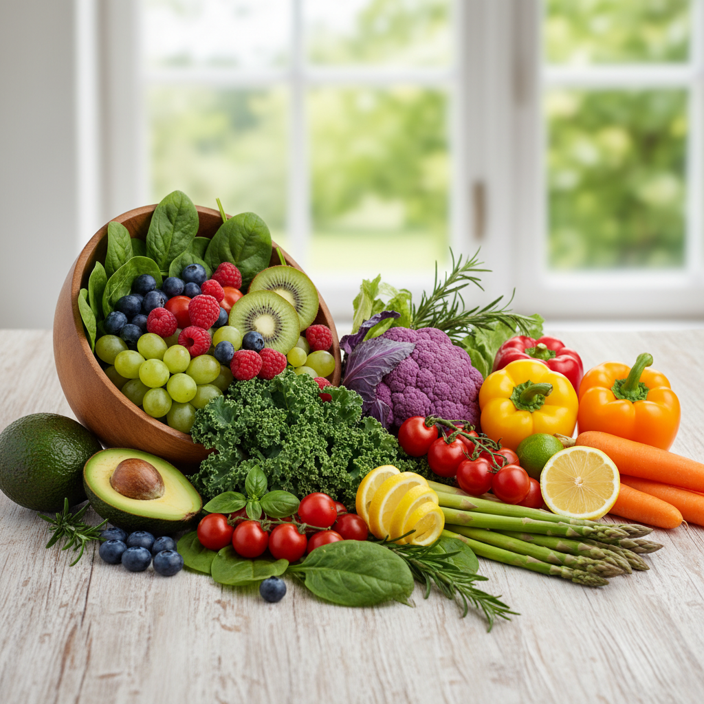 A colorful assortment of fresh fruits and vegetables, illustrating the power of botanical ingredients.